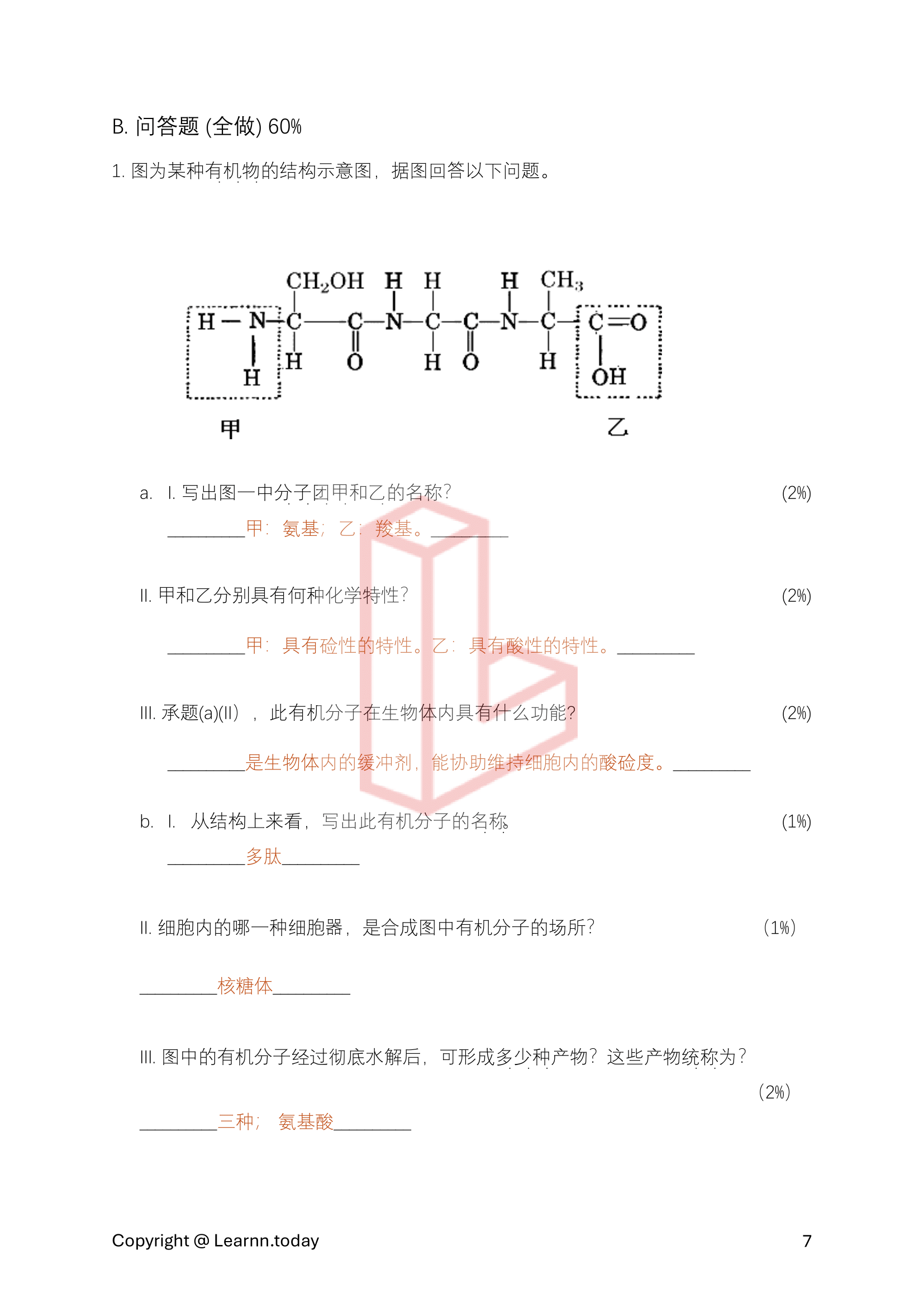 第⼀学期期中考模拟试卷 5 + 答案